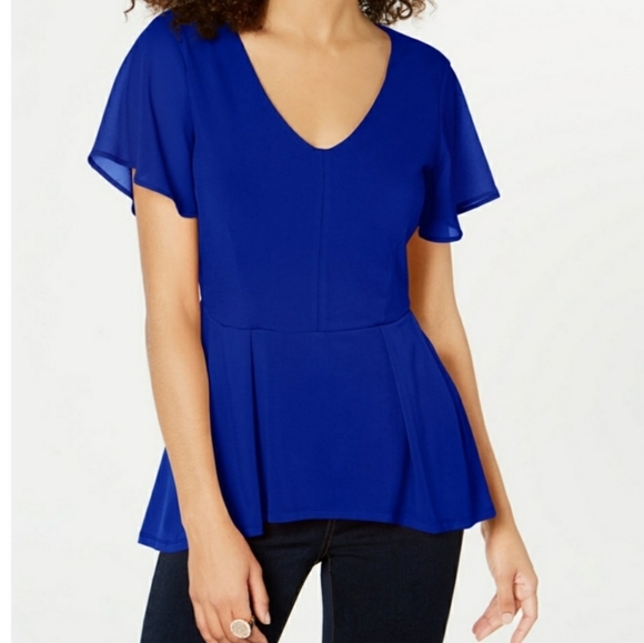 Thalia Sodi Tops - THALIA SODI CHIFFON PEPLUM-HEM TOP Thalia Sodi Tops - THALIA SODI CHIFFON PEPLUM-HEM TOP